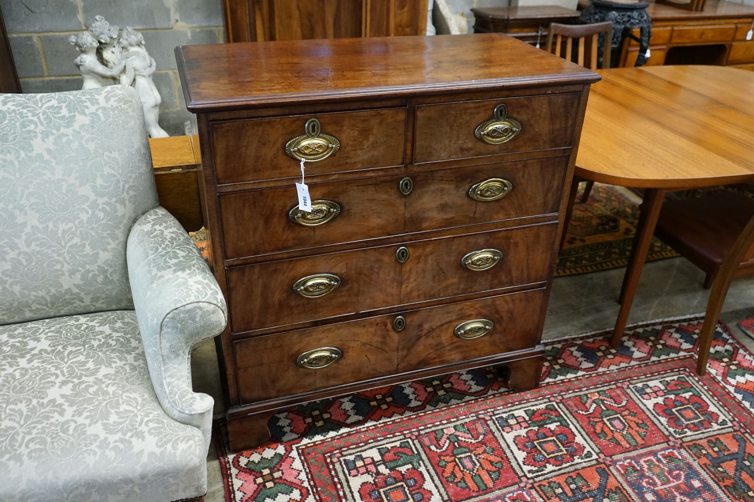 A George IV mahogany chest, width 100cm, depth 50cm, height 104cm